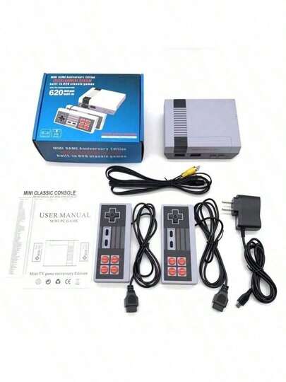 Consola de juegos retro, minisistema de videojuegos clásico, 620 juegos integrados, consola de TV FC Nes de 8 bits para adultos y niños
