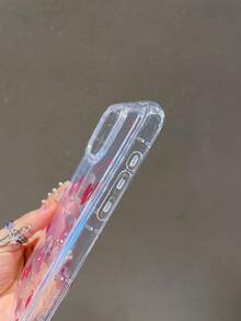 1pc Cherry Letter Pattern Airbag Transparent Anti-Drop TPU Phone Case, Suitable As Holiday Gift Compatible With Apple Xs/Xsmax/Xr/11 12 13 14 15 16 17pro/Promax/14 15 16 17plus And Series Phones - Multicolor - View 3