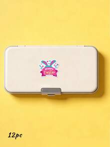 6/12/24pc Customized Easter Stickers(6 Style), Personalized Text Easter Stickers,Cute Egg Bunny Easter Label Stickers, Easter Stickers,Easter Party Stickers, Happy Easter Sticker,Stickers Customizable - Multicolor - View 12