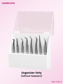 Soporte de pinzas de acrílico de 8 agujeros, adecuado para suministros de extensión de pestañas, uso en salón de uñas - Multicolor - Ver 12