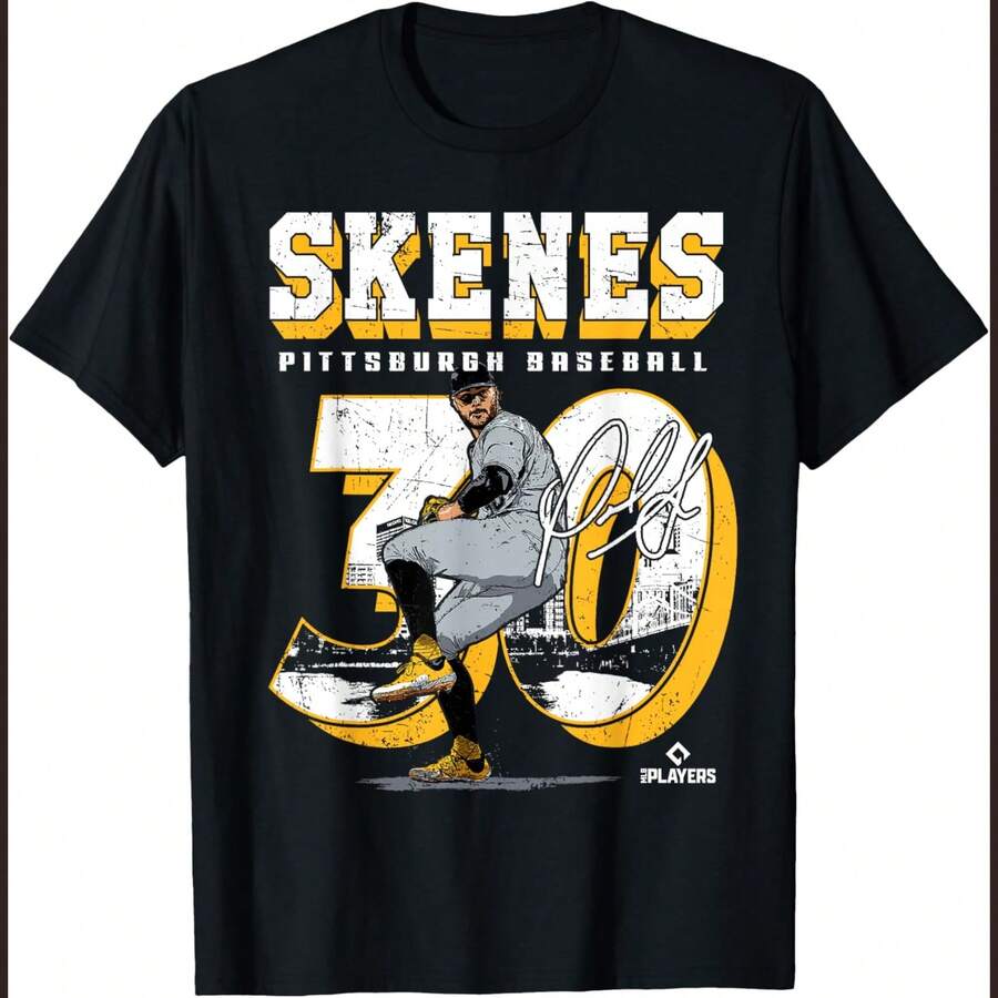 Paul Skenes Pittsburgh MLB2 Baseball Players MLBPSK205M T-Shirt - Black - View 1