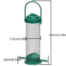 戶外耐候鳥食槽 - 綠色鍛鐵網格與種子分配器，適合小型野鳥 - 鳥類愛好者的完美花園裝飾 - 將多彩鳥類吸引到您的後院，戶外鳥食槽 - 方形 - 查看 8