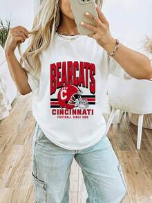 University Of Cincinnati Crewneck Sweatshirt, Vintage Cincinnati Shirt, Retro College Game Day Tee, Bearcats Fan Gift Unisex (2)-2 - 黑色2 - 查看 1