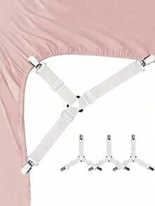 4-Piece Triangle Bed Sheet Fasteners, Anti-Slip Bed Sheet Clips, Universal Grippers For Bed Sheets, Blankets & Sofa Covers - A - View 6