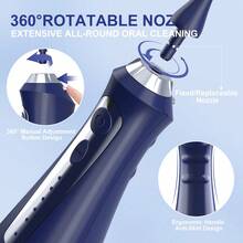 Sejoy Mouthwash Device, Water Flosser, 5 Cleaning Modes, 8 Nozzles, USB Charging, IPX7 Waterproof, 230ml Water Reservoir, Effectively Removes Food Debris And Plaque, Improves Oral Health - 藍色 - 查看 4