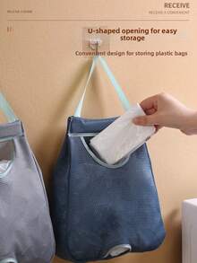 Wall Mounted Grid Trash Bag Dispenser, Washable Plastic Bag Holder And Kitchen Storage Organizer, Kitchen Trash Bag Storage Shenanigans, Plastic Bag Organizer For Shopping Bags, Wall Mounted Extractable Organizer Collection - Multicolor - View 17