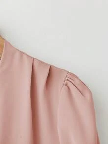 Freeform Reminder: (Recommend Choosing One Size Smaller As The Size Tends To Run Large) New Spring/Summer Women's V-Neck Shirt, Autumn/Winter Cardigan Blouse, Elegant Business Casual Vacation Chic Versatile Slim Cute Top, Retro Korean Style - Baby Pink - View 8