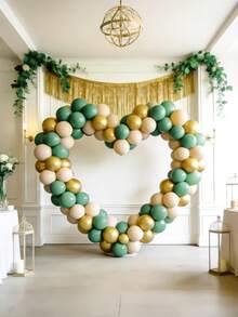 30/60 Stück Grün Gold Weiß Ballon Set - 60 Stück 12 Zoll Salbei Grün Sand Weiß Latex Ballons Metallic Gold Helium Ballons für Geburtstag Verlobung Hochzeit Baby Shower Party Veranstaltung Dekorationen - Verschiedenfarbig - Übersicht 5