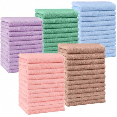 6/12pcs Super Absorbent Quick Dry Microfiber Towel Set, High Quality Face Towels Suitable For Bathroom, Hair Salon, Gym, Shower, Hotel And Spa, Size 12*12 Inches