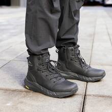 Men's 8-9 Inch Tactical Boots - Lightweight Military Combat Hiking & Motorcycle Work Boots With Side Zipper, All-Day Comfort - 黑色 - 查看 2