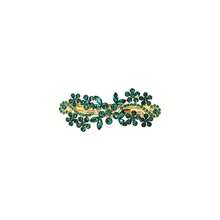 Hermoso clip para el cabello con cristales verdes - Verde/Oro - Ver 1