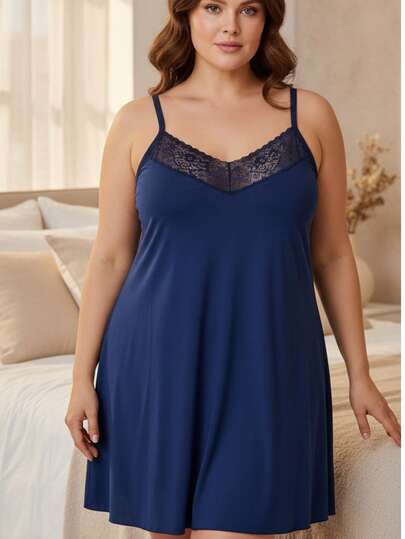 Camisola Plus Size Clássica Conforto Alça Reforçada Regulável Tecido Sedoso- Promoção Camisola Feminina Grande