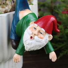 1 peça Engraçado Gancho para Vaso de Plantas, Estátua de Anão Pendurada para Jardim Externo, Decoração para Varanda, Gramado e Pátio, Decoração para Casa, Escritório e Jardim, Acessório para Jardim de Fadas, Ornamento para Pendurar na Borda do Vaso, Decoração de Páscoa e Dia dos Namorados - Pingente de Calça Anão - Ver 10