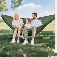 1pc New Ultra-Light Nylon Parachute Fabric Double Hammock, Polyester Taffeta Outdoor Portable Hammock, Suitable For Camping And Mosquito-Proof - Multicolor - View 3