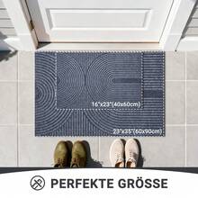 EDIMENS Premium Doormat 40x60 & 60x90 Cm | Machine Washable, Absorbent & Non-Slip | Indoor/Outdoor Use For Entrance, Kitchen, Patio | Dirt Trapping Mat - Xám nhạt - Xem 7