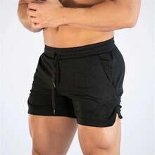 Summer Men's Fitness Shorts Gym Shorts Gyms Short Pants Run Hiking Sportswear Running Shorts Men Sports Jogging 7CTB - 黑色 - 查看 2