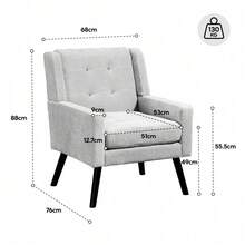 Living Room Chairs - Beige + Upholstered - View 10