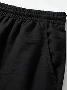 Men's Casual Linen Beach Pants, Fashionable Lightweight Outdoor Sports Trousers For Summer - Black - View 4