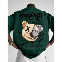Basic Cotton Unisex T-Shirt Happiness Bear Street Style Streetwear Promotion Fast Shipping - 綠色 - 查看 1