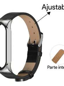 SMART WATCH MX Correa Acero Inox Y Piel Para Xiaomi 8 + Mica - Negro y Plata - Ver 3