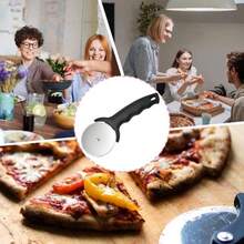 Pizza Cutter, 2 Pack Stainless Steel Pizza Wheel With Non - Slip Handle, Heavy Duty Pizza Slicer, Dishwasher  Black - Initial - View 6