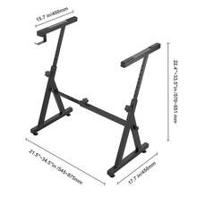 Piano Keyboard Stand, Z Style, Heavy-Duty Digital Piano Music Stand, 250 Lbs Capacity With Adjustable Width & Height Wheels Anti-Slip Pads Headphone Hook, Fits For 54-88 Key Electric Pianos - màu đen - Xem 10