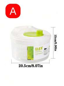 1个多功能多色蔬菜沙拉脱水器，手动果蔬脱水器，蔬菜脱水器，果蔬清洗篮，双层蔬菜沙拉脱水器和清洗碗，防滑，PP材质，套装 - 均碼 - 查看 5