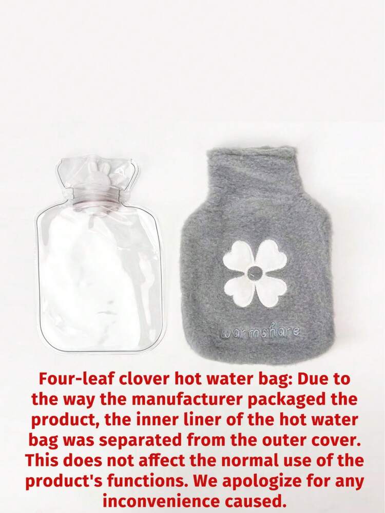 1pc Pink Floral Embroidered Plush Hot Water Bottle, Suitable For Warming Abdomen/Hands/Uterus (Please Note That Due To Different Batches, The Lines, Colors, And The Shape Of The Inner Plug May Vary Slightly. We Apologize For Any Inconvenience Caused.) - Multicolor - View 6