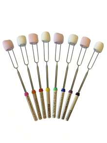 S'mores Sticks For Roasting Marshmallows And Hot Dogs Over The Campfire. BBQ. Cooking Utensil. Personalized Skewer Gift. Camping, Marshmallow Roasting Sticks, S'more Stick, Roasting Stick, Personalized Gift, Expanding Or Expandable Roasting Stick, Hot Dog Stick, Camping, Custom Engraved S'mores Roasting Stick Set - Multicolor - View 3