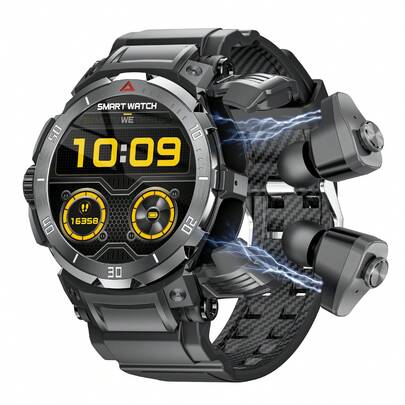 Smart Watch With Built-In Headphones, Weather, Calorie Counter, Fitness Tracker, More Than 100 Sports Modes IP67 Waterproof, 1.46-Inch IPS Touch Screen Alarm Clock Reminder Remote Smart Watch For IPhone/Android Phone, A Great Gift For Dad, Son, Husband