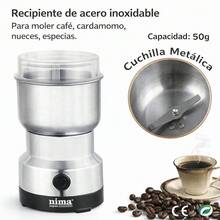 Molinillo De Café Eléctrico Multifuncional Para Granos De Cereales, Nueces, Especias - Plateado - Ver 4