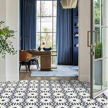 MORCART 20片/包，20厘米 x 20厘米乙烯基自粘地板砖，防水易撕贴防溅板砖，适用于浴室、厨房、客厅、卧室 - 花卉图案 - 彩色 - 查看 4