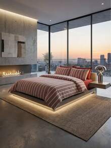 2/3 件套土耳其棉质梭织羽绒被套装 | 羽绒被套和枕套，现代卧室床上用品，135*200 厘米，150*200 厘米，200*200 厘米，200*220 厘米，220*240 厘米 - 藏蓝色 - 查看 6