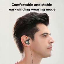 QKZ AK3 FiLe In-Ear Stereo Headphones - Wired Earphones With Powerful Bass & Clear Sound, Universal 3.5mm Plug For All Smartphones, Tangle-Free Cable, Great Value - AK3 檔案黑色版附麥克風 - 查看 3
