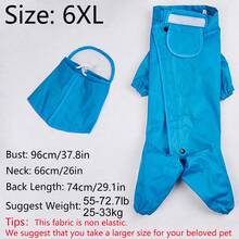 1pc Blue Large Dog Raincoat Poncho - Blue - View 20