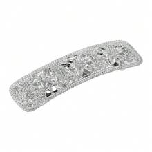 1 pieza Broche de pelo de 2.75 pulgadas con flores de primavera de plata 1928 Jewelry para mujeres - Plateado - Ver 2