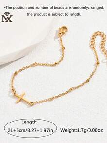 SYMFNY 1件925纯银极简十字脚链，男女皆宜，适合海滩度假风，日常百搭。 - 腳鍊 - 查看 4