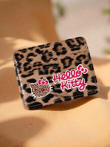 1PC Hello Kitty Leopard Print PU Card Holder Slim Wallet Multi Slot Credit Card Case With Snap Closure For Daily Carry Gift For Valentine's Day & Couple Matching For Women Money Wallet Mini Wallet Purse Wallet Small Wallet Card Wallet Cat - Multicolor - View 10