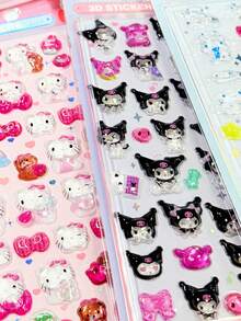 Pegatinas de dibujos animados con patrón de dopamina, pegatinas para botellas de agua, pegatinas para equipaje, pegatinas decorativas, pegatinas lindas de uso múltiple, pegatinas para escritorio, algunos estilos tienen variaciones de color enviadas al azar - Multicolor - Ver 2