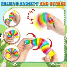 1/4 món đồ chơi sâu bướm lông xù ngẫu nhiên màu sắc, đồ chơi giảm căng thẳng hình sên, phù hợp cho trẻ em và người lớn, đồ chơi cảm giác dễ thương, phù hợp cho trẻ tự kỷ, đồ chơi giảm stress | Quà tặng lễ Phục Sinh - Nhiều màu - Xem 8