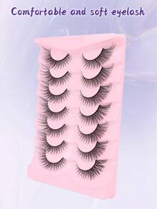 7 Pairs Cat Eye Elongated Natural Look False Eyelashes, 3D Realistic Wispy Lashes - Cat Eye Lashes - View 2