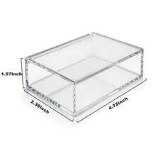 [Free Shipping]Acrylic Box With Lid Clear Dryer Sheets Container Face Towel Storage Acrylic Laundry Dryer Sheet Holder Desk Organizers Gift Box - 4.7 x 2.3 x 1.57 英寸 - 查看 3