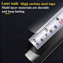 Thước dây mini cầm tay bằng thép, dày dặn, chống rơi và chống mài mòn, dài 5 mét, màu đen vàng mờ, thước kẻ hộp nhỏ độ chính xác cao. - A - Xem 4