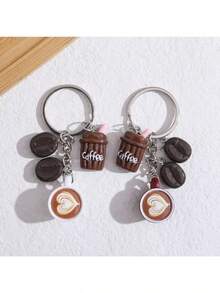 1pc Coffee Cup Decor Keychain, Minimalist Coffee Cup Key Chain Bag Charm Car Key Accessory, Cute Coffee Themed Keychain For Women Men Teens, Versatile Bag Charm Car Key Pendant For Daily Carry, Simple Style Coffee Cup Key Ring For Backpack Purse Handbag Decor, Lightweight Coffee Cup Keychain For Car Keys Office Keys, Fashion Minimalist Coffee Key Accessory For Daily Use & Gift, Exquisite Coffee Cup Charm For Bag Car Key Decoration, Casual Minimalist Coffee Keychain For Daily Commute & Outfit Match, Practical Coffee Cup Key Chain For Key Storage & Bag Decoration - Multicolor - 查看 5