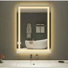 jjuyEspeo Rectangular con Luz LED 3 Tonos 50x70  Iluminacion Austable Diseño Moderno Ideal para Baño o Tocadorespejo para baño - Plateado - Ver 7