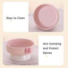 Ceramic Raised Cat Bowls With Cute Bow, Elevated Tilted Cat Food And Water Bowls Set, Pet Feeder Dish For Cats - 150-250ml - View 9