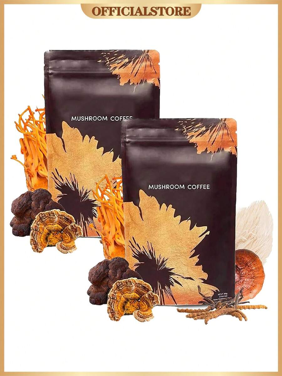 Mushroom Coffee USDA Organic With 6 Adaptogenic Mushrooms And MCT Oil, USA Grown Instant Coffee For Better Energy, Focus, Digestion, Immunity With Turkey Tail, Shiitake, Lion's Mane, 30 Servings - 2件 - 查看 1