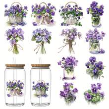 12pcs UV DTF Transfer Stickers, XXX Style, UV DTF Applicable For Glasses, Laptops, Desks & Chairs DIY Creativity, High Adhesive UV DTF Cup Stickers (Glass Cup Not Included) - Multicolor - View 1