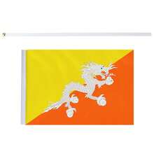 Mini Bandera Butanesa, MXBHD-000, 1Pza, Bután, 14x21cm, Tela Poliéster, Asta Plástico. - Multicolor - Ver 4