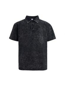 3-Pack Of 100% Cotton Polo Shirts For Men, Washed Cotton Summer Shirts, Suitable For Business Commutes, School Wear, Polo Shirts, High-Quality Pure Cotton. A Good Gift For Men, A Valentine's Day Gift. - 黑色 - 查看 2